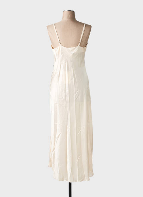 Rochie lungă croială cambrată bretele subțiri bej deschis KING KONG femme