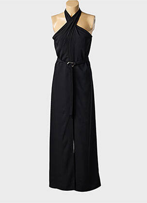 Salopetă-pantalon țesătură crep bretele subțiri negru LUMINA femme