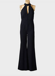 Salopetă-pantalon țesătură crep fără mâneci negru ANGELA DAVIS femme