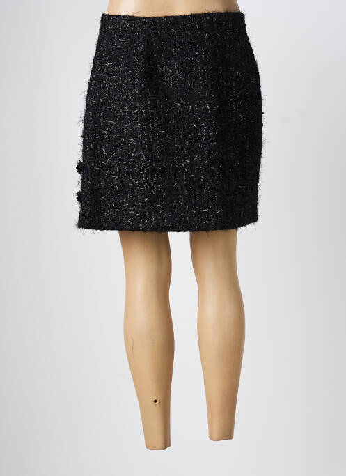 Fustă scurtă țesătură tweed negru CIVICO 1 femme