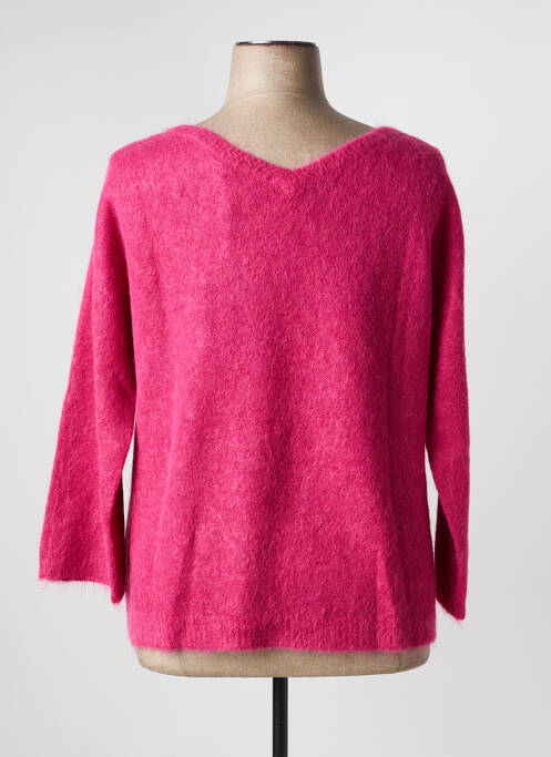 Pulover guler rotund mâneci 3/4 roz VOLPATO femme