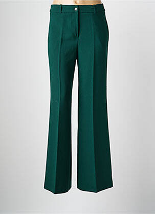 Pantalon evazat talie cu cleme talie înaltă verde ANGELA DAVIS femeie