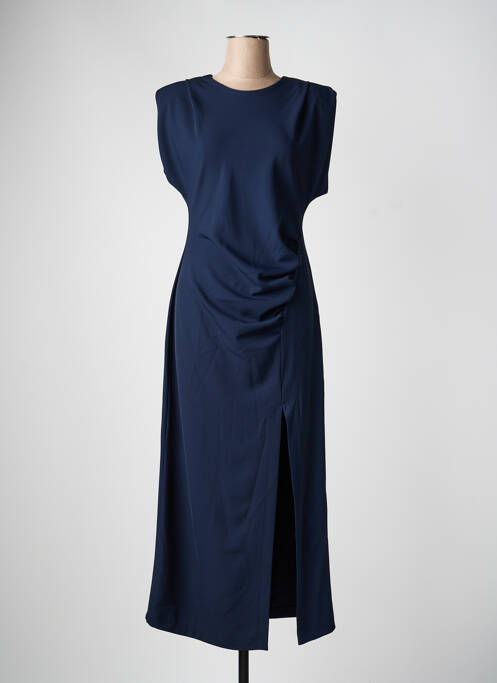 Rochie lungă mâneci scurte mâneci scurte albastru KING KONG femme