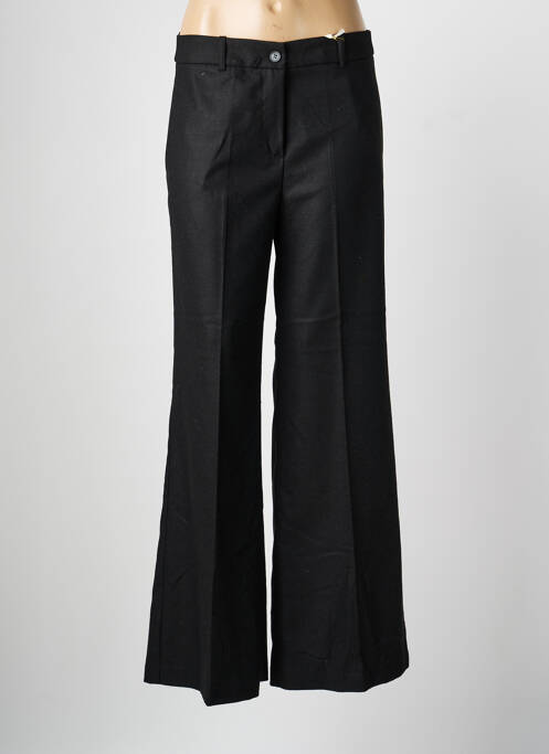 Pantalon larg închidere cu fermoar sub clapetă cu nasturi talie înaltă negru CIVICO 1 femme