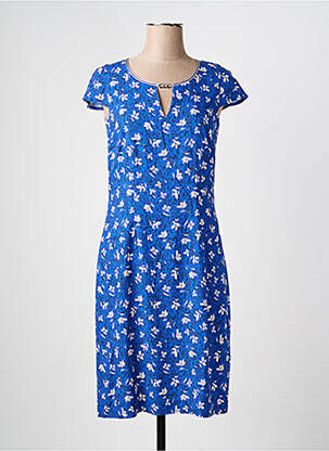 Rochie midi imprimeu floral mâneci scurte albastru GUY DUBOUIS femme