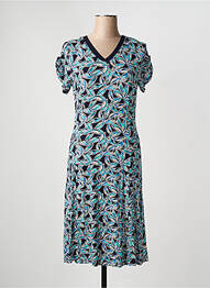 Rochie midi imprimeu floral mâneci scurte albastru BRANDTEX femme