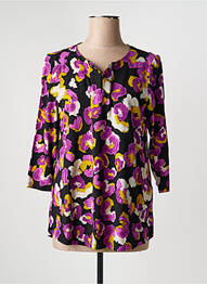 Tricou guler în v mâneci 3/4 violet CISO femme