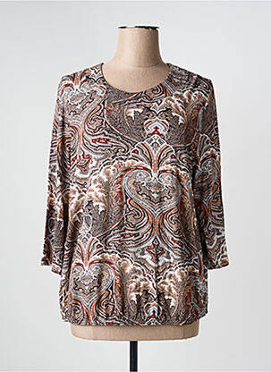Tricou mâneci 3/4 mâneci 3/4 maro SIGNATURE femeie