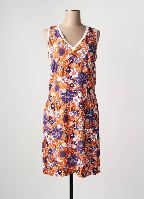 Rochie midi imprimeu floral fără mâneci portocaliu MERI & ESCA femme