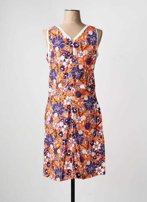 Rochie midi imprimeu floral fără mâneci portocaliu MERI & ESCA femme