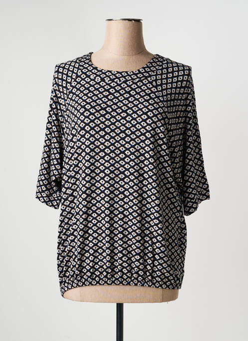 Bluză imprimeu fantezie mâneci 3/4 negru BRANDTEX femme