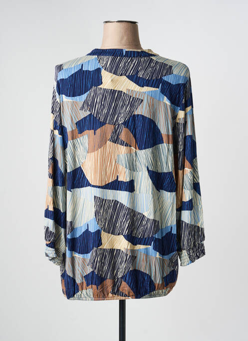 Top țesătură jersey mâneci lungi albastru SIGNATURE femme