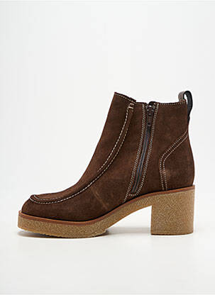 Botine/ghete toc pătrat toc de 4 la 6 cm maro MKD femeie