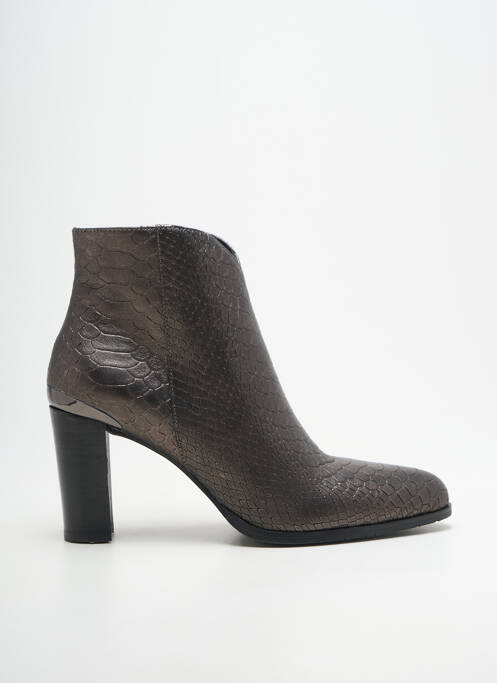 Botine/ghete vârf ascuțit toc de 7 la 9 cm argintiu ADIGE femme