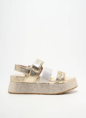 Sandale/pantofi decupați țesătură satinată toc de 4 la 6 cm auriu LIU JO femme
