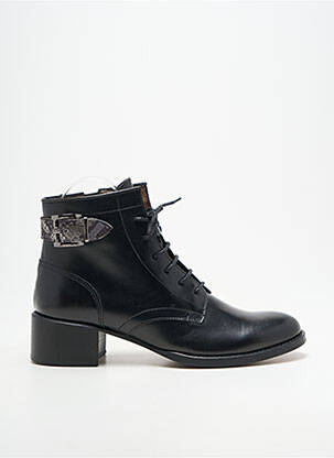 Botine/ghete țesătură satinată toc de 4 la 6 cm negru MURATTI femeie