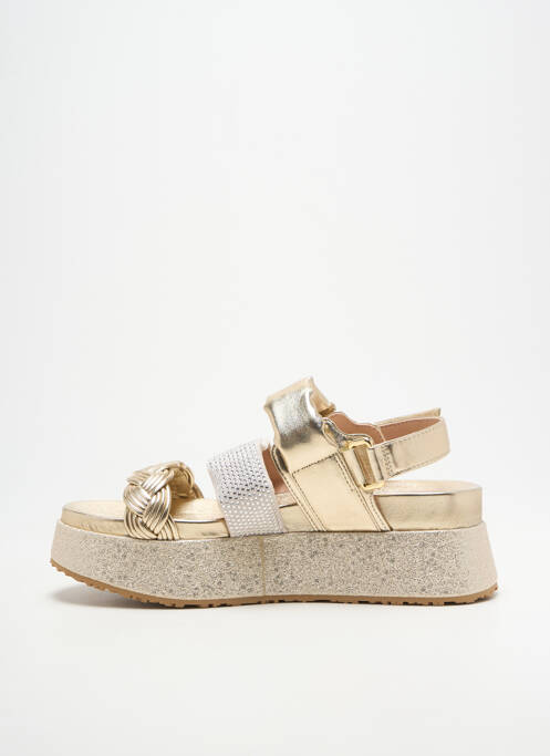 Sandale/pantofi decupați țesătură satinată toc de 4 la 6 cm auriu LIU JO femme