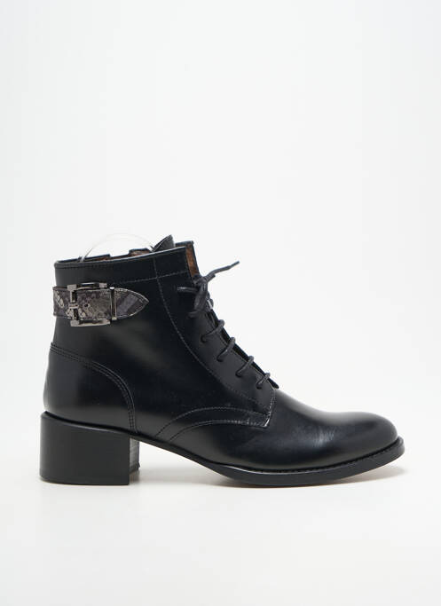 Botine/ghete țesătură satinată toc de 4 la 6 cm negru MURATTI femme
