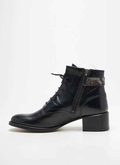Botine/ghete țesătură satinată toc de 4 la 6 cm negru MURATTI femme
