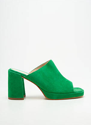 Mulete/saboți vârf deschis toc de 7 la 9 cm verde ROSEMETAL femeie