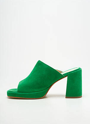 Mulete/saboți vârf deschis toc de 7 la 9 cm verde ROSEMETAL femeie
