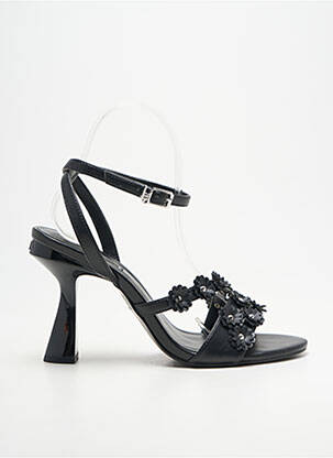 Sandale/pantofi decupați țesătură satinată toc de 7 la 9 cm negru LIU JO femme