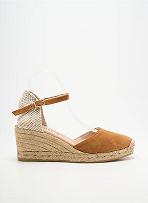 Espadrile vârf rotund toc de 7 la 9 cm maro GAIMO femeie