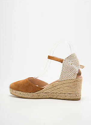 Espadrile vârf rotund toc de 7 la 9 cm maro GAIMO femeie
