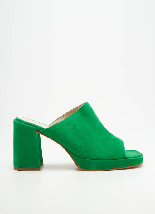 Mulete/saboți vârf deschis toc de 7 la 9 cm verde ROSEMETAL femme