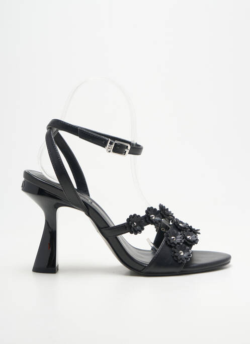 Sandale/pantofi decupați țesătură satinată toc de 7 la 9 cm negru LIU JO femme