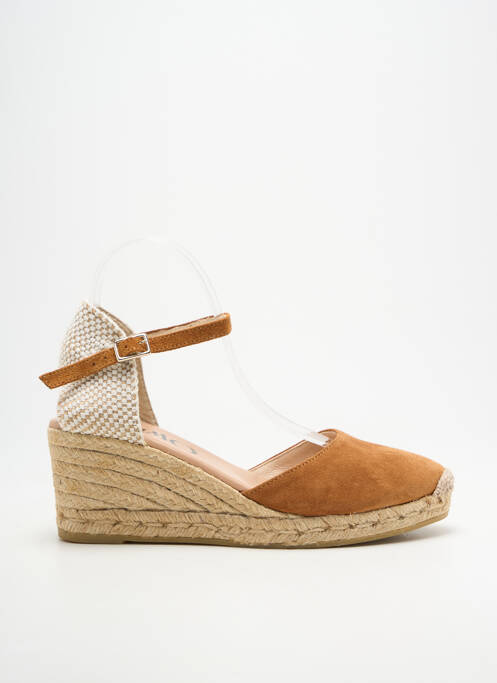 Espadrile vârf rotund toc de 7 la 9 cm maro GAIMO femme