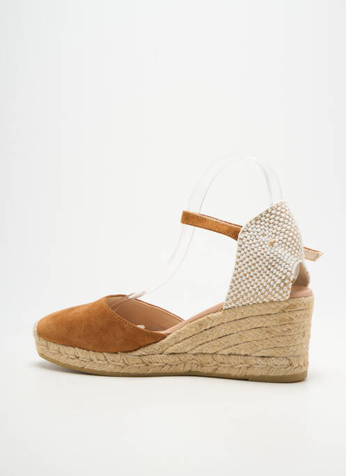 Espadrile vârf rotund toc de 7 la 9 cm maro GAIMO femme
