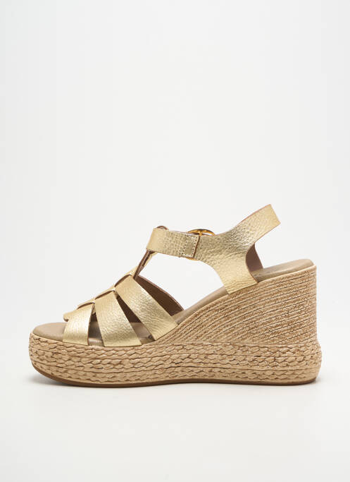 Sandale/pantofi decupați țesătură satinată toc de 7 la 9 cm auriu MYMA femme