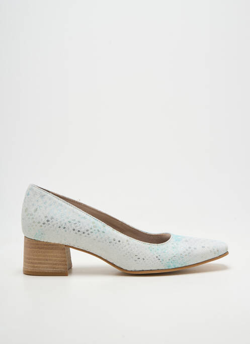 Pantofi cu toc țesătură satinată toc de 4 la 6 cm albastru MYMA femme
