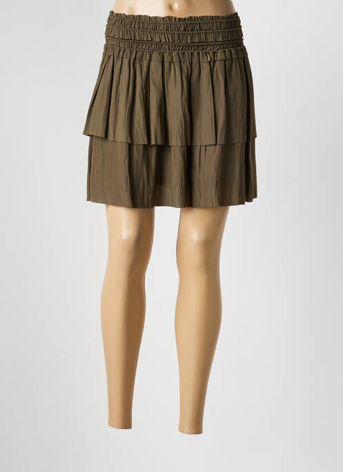 Fustă scurtă talie elastică verde BERENICE femme