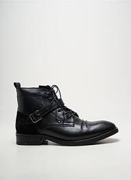 Botine/ghete țesătură satinată toc mic negru KDOPA homme