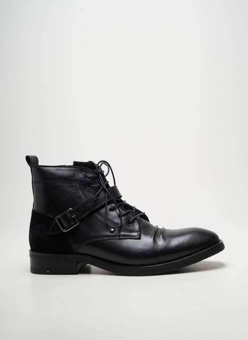 Botine/ghete țesătură satinată toc mic negru KDOPA homme