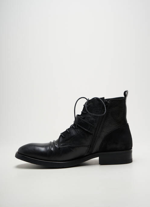 Botine/ghete țesătură satinată toc mic negru KDOPA homme