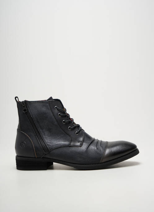 Botine/ghete țesătură satinată toc mic negru KDOPA homme