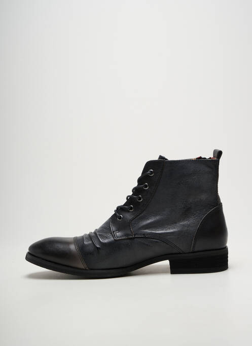 Botine/ghete țesătură satinată toc mic negru KDOPA homme
