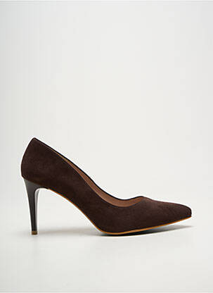 Pantofi cu toc vârf ascuțit toc de 7 la 9 cm maro GIULIA femme