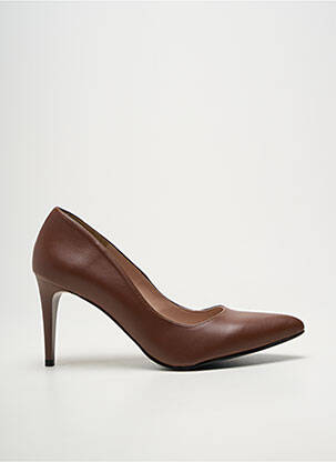 Pantofi cu toc vârf ascuțit toc de 7 la 9 cm maro GIULIA femme