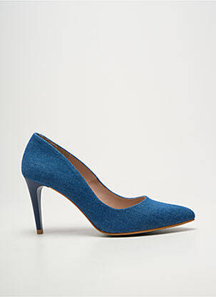 Pantofi cu toc vârf ascuțit toc de 7 la 9 cm albastru GIULIA femme