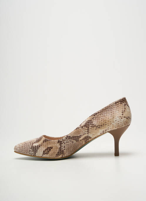 Pantofi cu toc vârf ascuțit toc de 4 la 6 cm bej GIULIA femme
