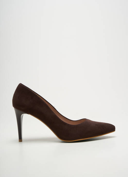 Pantofi cu toc vârf ascuțit toc de 7 la 9 cm maro GIULIA femme