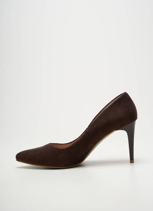 Pantofi cu toc vârf ascuțit toc de 7 la 9 cm maro GIULIA femme