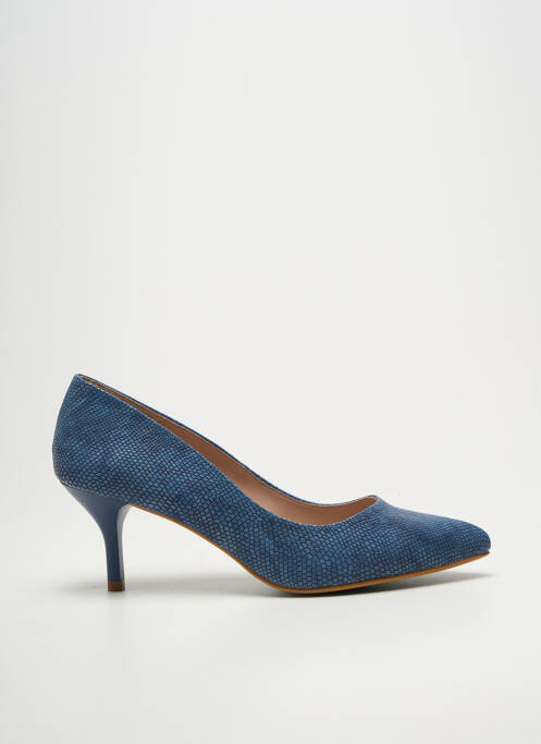 Pantofi cu toc vârf ascuțit toc de 4 la 6 cm albastru GIULIA femme