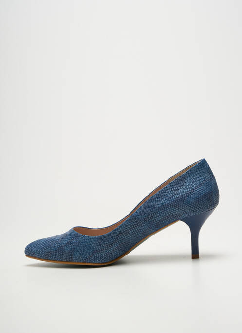 Pantofi cu toc vârf ascuțit toc de 4 la 6 cm albastru GIULIA femme
