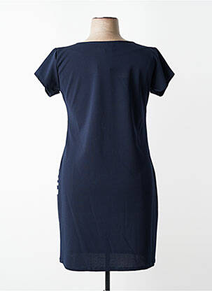 Rochie midi imprimeu fantezie mâneci scurte albastru GALMALLA femeie