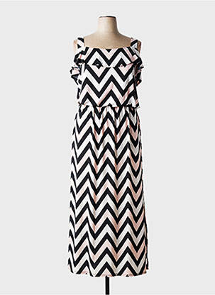 Rochie lungă țesătură crep fără mâneci negru MARBLE femeie